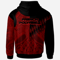 French Polynesia Hoodie Red Color Symmetry Style - Polynesian Pride