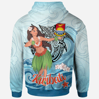 Kiribati Hoodie Polynesian Girls With Shark - Polynesian Pride