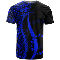 Cook Islands Custom T Shirt Blue Polynesian Tentacle Tribal Pattern - Polynesian Pride