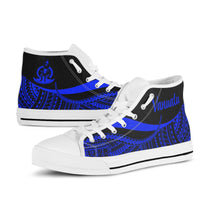 Vanuatu High Top Shoes Blue - Polynesian Tentacle Tribal Pattern - Polynesian Pride