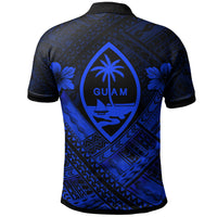 Guam Polynesian Custom Polo Shirt Guam Blue Seal Camisole Hibiscus Style - Polynesian Pride