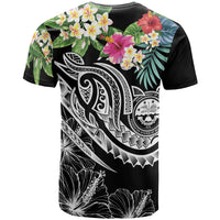 FSM Polynesian T Shirt Summer Plumeria (Black) - Polynesian Pride