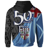 Fiji Hoodie Levuka Fiji Day 50th Anniversary With Tapa Patterns - Polynesian Pride