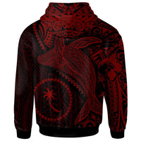 Chuuk Hoodie Humpback Whale & Coat of Arms Red - Polynesian Pride