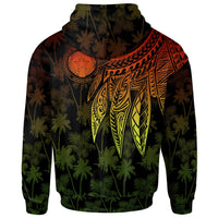 Northern Mariana Islands Polynesian Custom Zip up Hoodie Polynesian Wings Reggae - Polynesian Pride