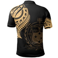 Samoa Polo Shirt Samoan Tatau Gold Patterns - Polynesian Pride