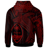 Guam Hoodie Humpback Whale & Coat of Arms Red - Polynesian Pride