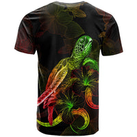 Chuuk Polynesian T Shirt Turtle With Blooming Hibiscus Reggae - Polynesian Pride