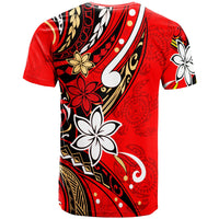 Pohnpei T Shirt Tribal Flower With Special Turtles Red Color - Polynesian Pride