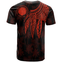 Northern Mariana Islands Polynesian Custom T Shirt Polynesian Wings Red - Polynesian Pride