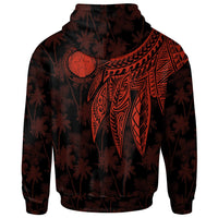 Northern Mariana Islands Polynesian Custom Hoodie Polynesian Wings Red - Polynesian Pride