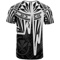 Hawaii Custom T Shirt Kanaka Maoli With Polynesian Pattern In Heartbeat Style (Black,White) - Polynesian Pride