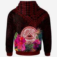 American Samoa Custom Hoodie Coat of Arm With Polynesian Patterns - Polynesian Pride