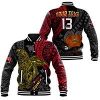 (Custom Text and Number) Papua New Guinea Baseball Jacket Raggiana Birds Of Paradise Happy 47th Independence Day LT13 Unisex Black - Polynesian Pride