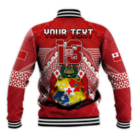(Custom Text and Number) Tonga Rugby MMT Baseball Jacket Ngatu Mate Maa Tonga Special LT13 - Polynesian Pride