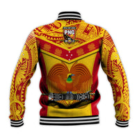 Papua New Guinea Rugby Baseball Jacket PNG Kumuls Bird Of Paradise Yellow LT14 - Polynesian Pride