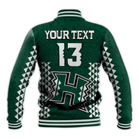 (Custom Text and Number) Hawaii Football Baseball Jacket Kakau Warrior Be Stronger LT13 - Polynesian Pride