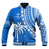 (Custom Text and Number) Fiji Rugby Sevens Baseball Jacket Fijian 7s Tapa Polynesian Blue Ver.01 LT13 - Polynesian Pride
