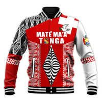 (Custom Text and Number) Tonga Rugby Baseball Jacket Kupesi Ngatu Mate Maa Tonga LT13 - Polynesian Pride