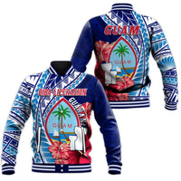 Guam Chamorro Baseball Jacket Happy Liberation Day Latte Stone LT13 Unisex Blue - Polynesian Pride