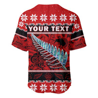 (Custom Personalised) New Zealand Christmas Baseball Jersey Paua Shell Silver Fern Meri Kirihimete LT14 - Polynesian Pride