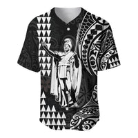 (Custom Text and Number) Hawaii Day Kakau Baseball Jersey Proud To Be Hawaiian Black King Kamehameha and Kanaka Maoli LT13 - Polynesian Pride