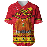 (Custom Personalised) Papua New Guinea Christmas Baseball Jersey Bird Of Paradise Bikpela Hamamas Blong Dispela Krismas LT14 - Polynesian Pride