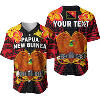 (Custom Personalised) Papua New Guinea Baseball Jersey PNG Bird Of Paradise Polynesian Pattern LT14 Black - Polynesian Pride