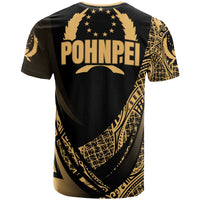 Pohnpei State T Shirt Gold Polynesian Patterns Sport Style - Polynesian Pride