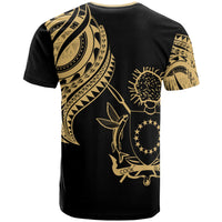 Cook Islands Custom T Shirt Cook Islands Tatau Gold Patterns - Polynesian Pride
