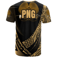 Papua New Guinea T Shirt Gold Polynesian Patterns Sport Style - Polynesian Pride