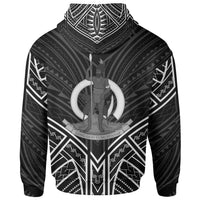 Vanuatu Hoodie Vanuatu Seal Black Tribal Patterns - Polynesian Pride