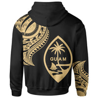 Guam Zip Hoodie Guam Tatau Gold Patterns - Polynesian Pride