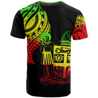 Fiji Custom T Shirt Fijian Tatau Reggae Patterns - Polynesian Pride
