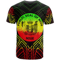Niue T Shirt Niue Seal Tribal Reggae Color Patterns - Polynesian Pride