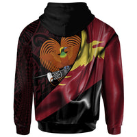 Papua New Guinea Hoodie Lae PNG Flag of Silk Style - Polynesian Pride