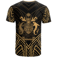 Solomon Islands T Shirt Solomon Islands Seal Tribal Gold Color Patterns - Polynesian Pride