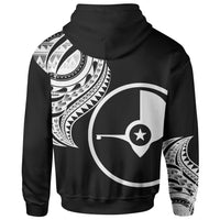 Yap State Hoodie Yap State Tatau White Patterns With Coat ofrms - Polynesian Pride