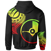 Yap State Zip Hoodie Yap State Tatau Reggae Patterns With Coat of Arms - Polynesian Pride