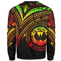 Northern Mariana Islands Sweatshirt - Cross Style Reggae Color - Polynesian Pride