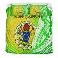 Happy Mangaia Gospel Day Bedding Set Cook Islands Coat Of Arms Polynesian Pattern LT14 - Polynesian Pride