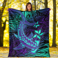 Polynesian Permium Blanket Purple Paradise Hawaiian Tribal Hammerhead Shark LT14 - Polynesian Pride