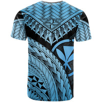 Hawaii Polynesian T Shirt Blue Polynesian Necklace and Lauhala - Polynesian Pride