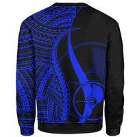 Yap Custom Personalised Sweatshirt - Blue Polynesian Tentacle Tribal Pattern - Polynesian Pride