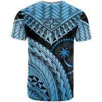 Chuuk T Shirt Blue Polynesian Necklace and Lauhala - Polynesian Pride
