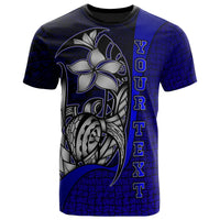 Northern Mariana Islands Polynesian Custom T Shirt Blue Turtle with Hook Unisex Blue - Polynesian Pride