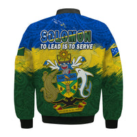 Solomon Islands Bomber Jacket Happy 44th Independence Anniversary Polynesian Pattern LT14 - Polynesian Pride