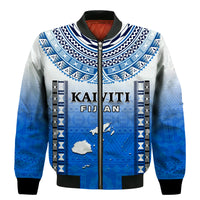 Personalised Fiji Bomber Jacket Kaiviti Fijian Special Tapa Pattern LT14 - Polynesian Pride