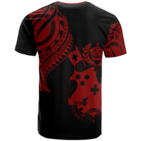 Tonga Custom T Shirt Tonga Tatau Red Patterns - Polynesian Pride