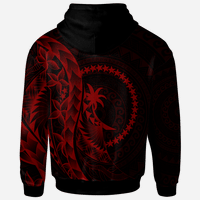 Chuuk Zip Hoodie Polynesian Pattern Style Red Color - Polynesian Pride